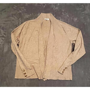 Women's Open Essentials Milano Tan / Beige Cardigan Open Sweater Size Large